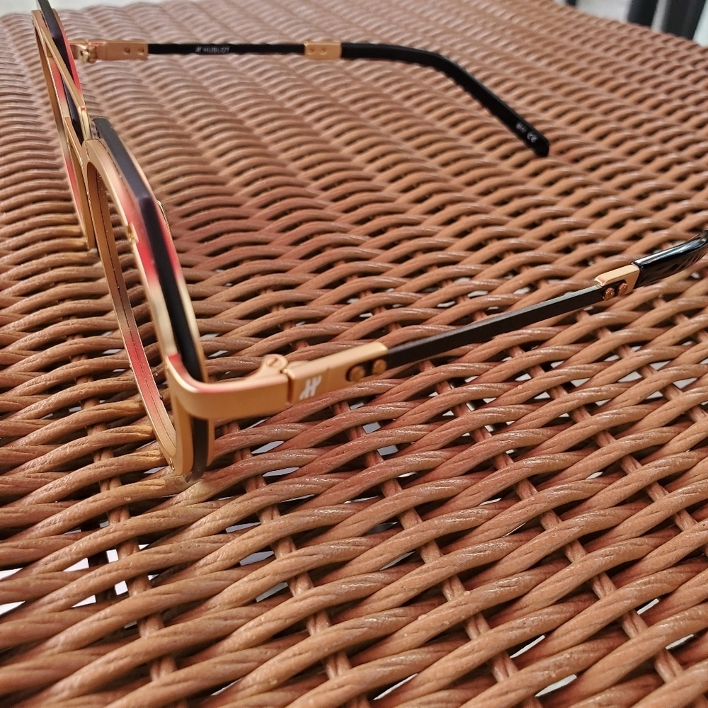 Hublot Tech Shield Sunglasses H006 Gold/Bue in Pristine Condition With CASE - Picture 5 of 12
